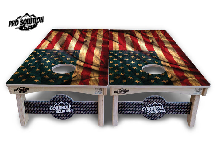 USA Wood Flag Color Cornhole Boards - Pro Solution Lite Series