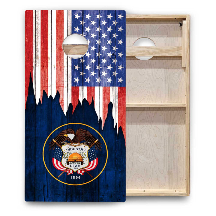State Flags South Dakota to Wyoming Cornhole Boards - Backyard Series