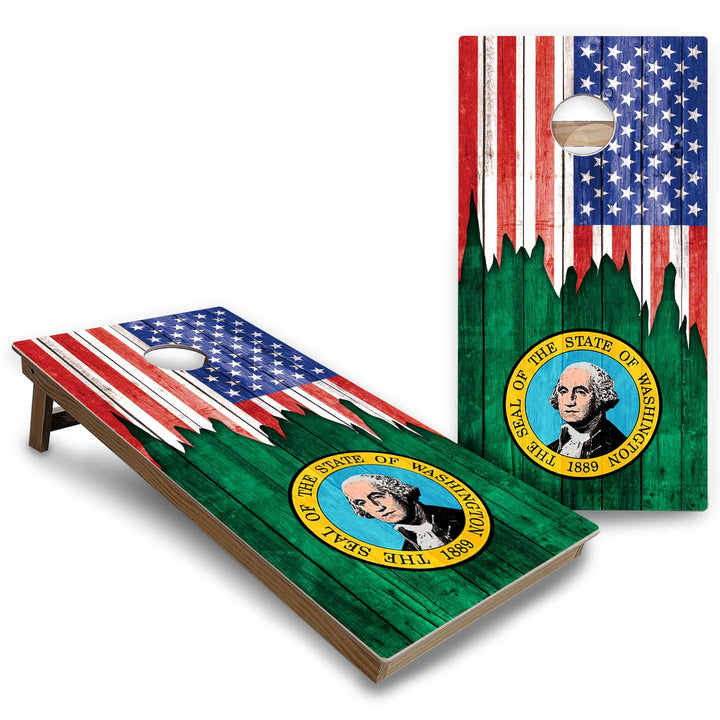 State Flags South Dakota to Wyoming Cornhole Boards - Backyard Series