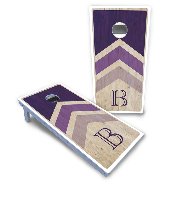 Wedding Arrows Cornhole Boards - All Weather Series - Purple