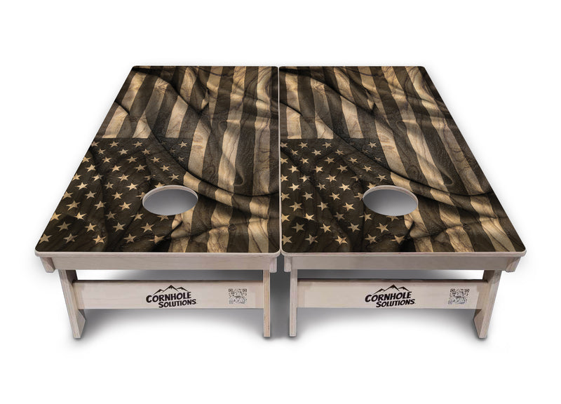 Tournament Boards - Wooden Waving Flag Options - Professional Tournament 2'x4' Regulation Cornhole Set - 3/4″ Baltic Birch + UV Direct Print + UV Clear Coat