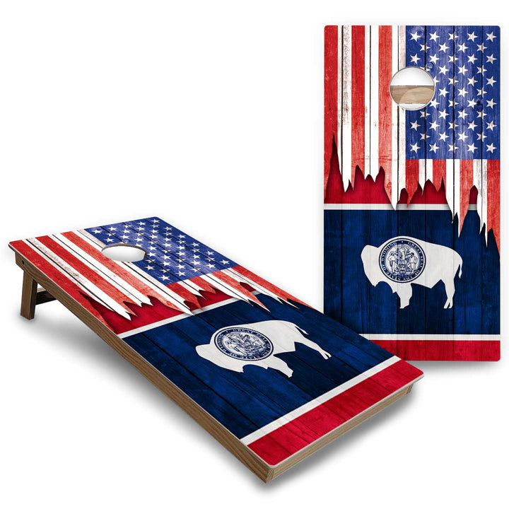State Flags South Dakota to Wyoming Cornhole Boards - Backyard Series