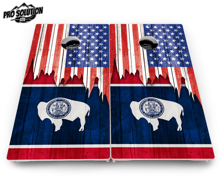 State Flag Designs South Dakota to Wyoming Cornhole Boards - Pro Solution Lite Series