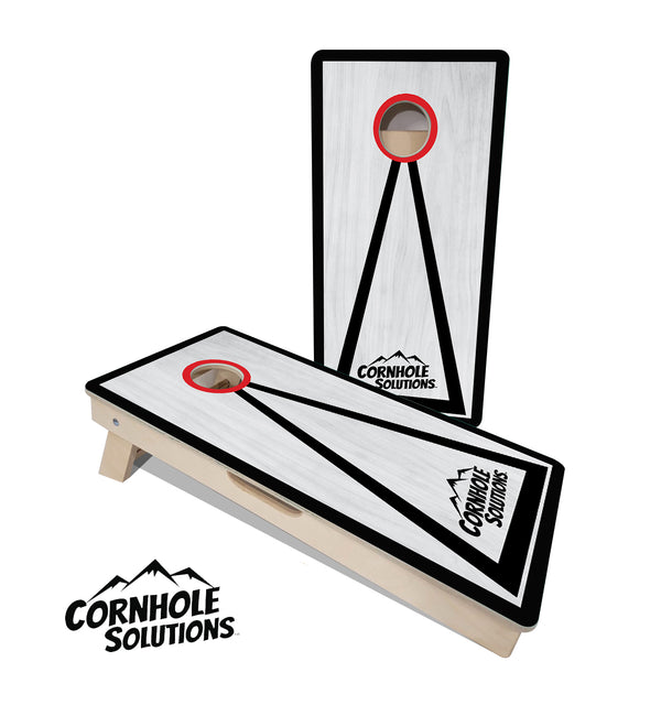 Vacation Boards 16" by 32" - Grey Wash Red Hole Black Triangle Design 3/4″ Baltic Birch