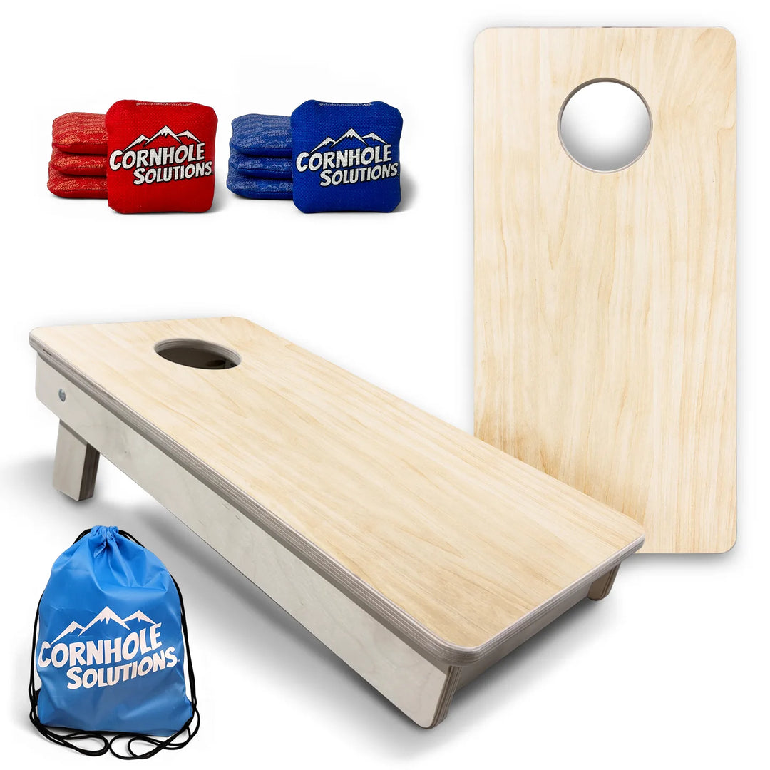 Plain Natural Finish Mini Cornhole Boards – 8 Mini Bags Included – Ready to Play