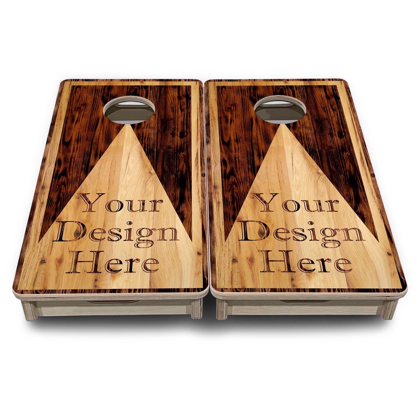 Custom Wooden Triangle - Mini or Vacation Size Cornhole Boards