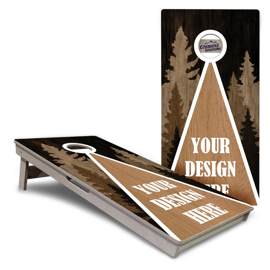 Add Your Logo Forest Cornhole Boards – Tournament Series