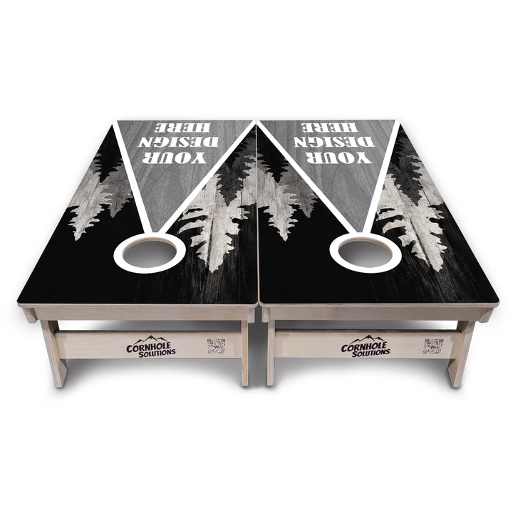 Add Your Logo Grey Forest Cornhole Boards – Tournament Series