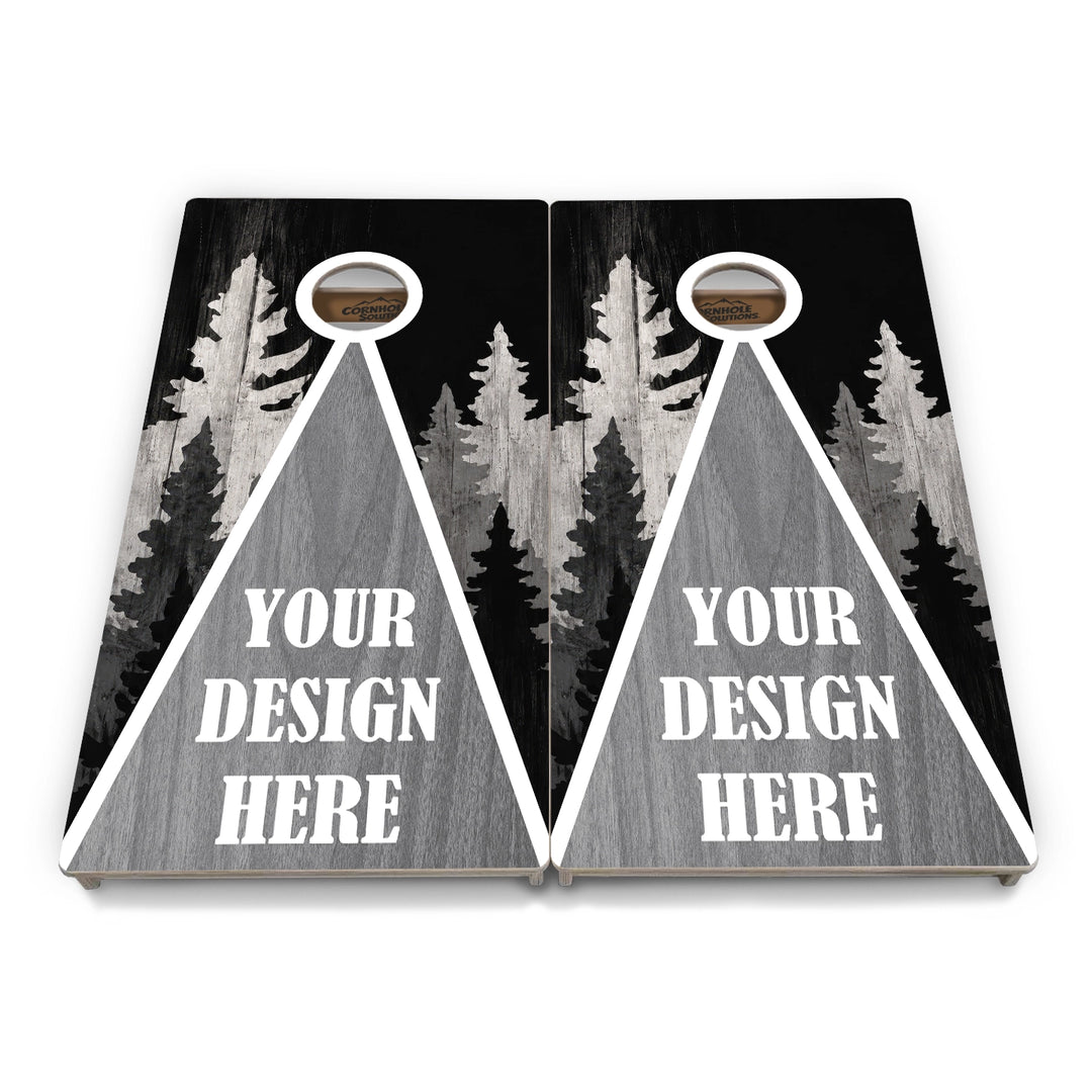 Add Your Logo Grey Forest Cornhole Boards – Tournament Series