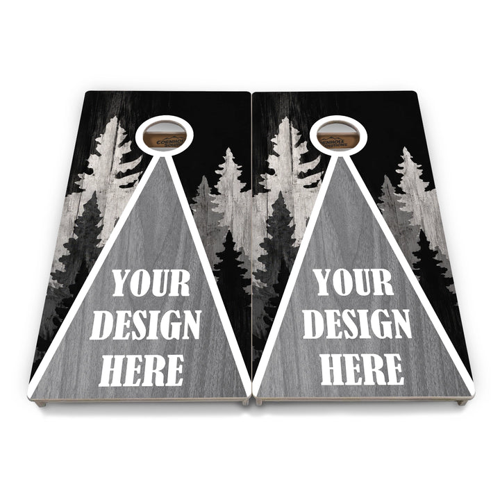 Add Your Logo Grey Forest Cornhole Boards – Tournament Series