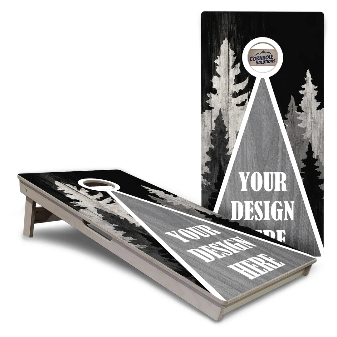 Add Your Logo Grey Forest Cornhole Boards – Tournament Series