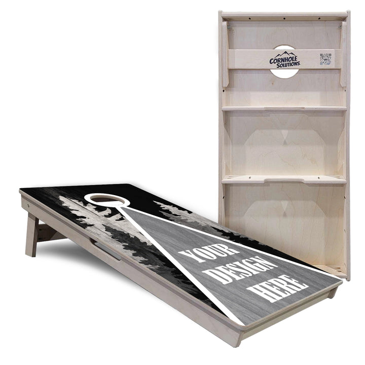 Add Your Logo Grey Forest Cornhole Boards – Tournament Series