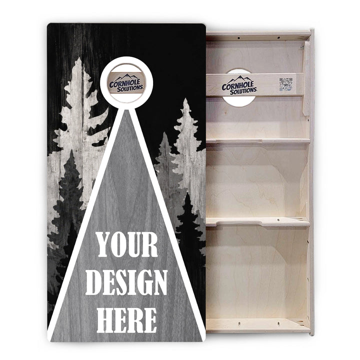 Add Your Logo Grey Forest Cornhole Boards – Tournament Series