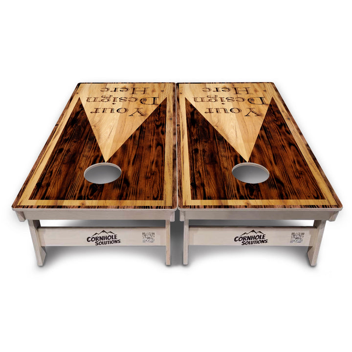 Add Your Logo Wooden Triangle Cornhole Boards – Tournament Series