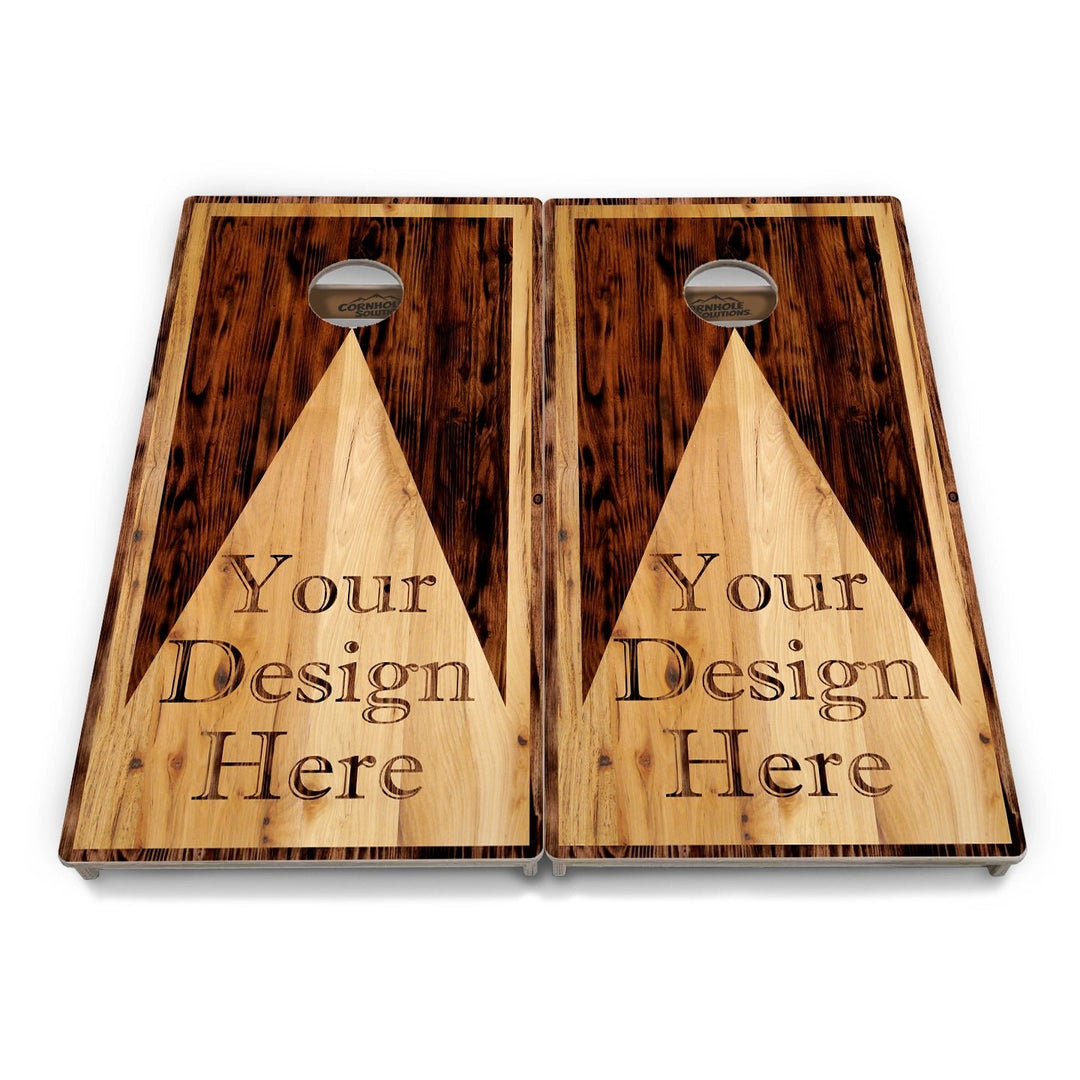 Add Your Logo Wooden Triangle Cornhole Boards – Tournament Series