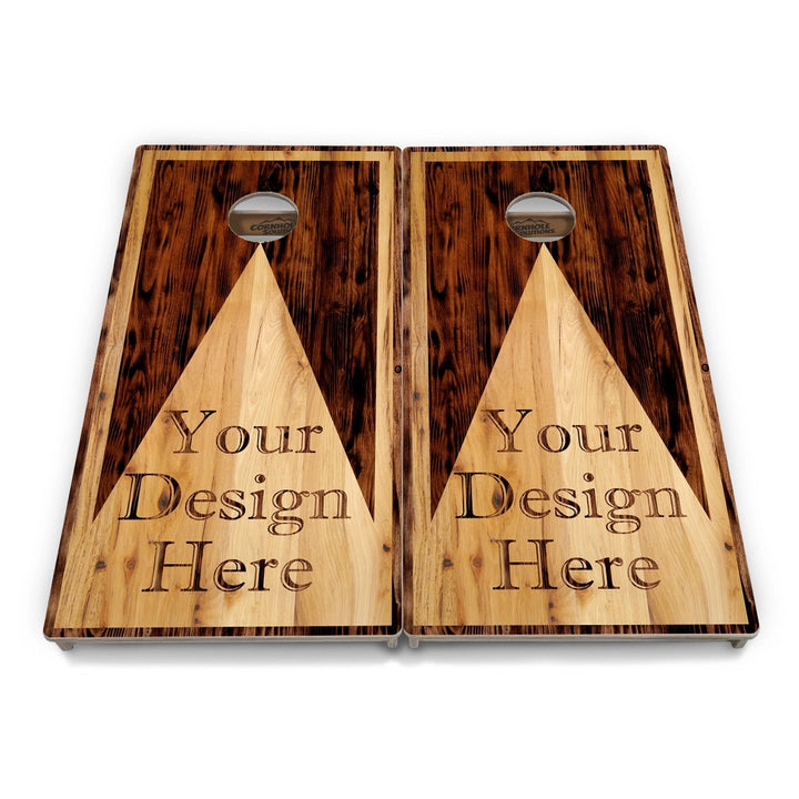 Add Your Logo Wooden Triangle Cornhole Boards – Tournament Series