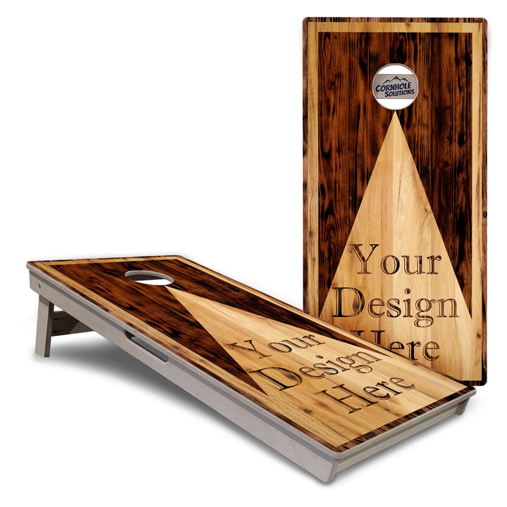 Add Your Logo Wooden Triangle Cornhole Boards – Tournament Series
