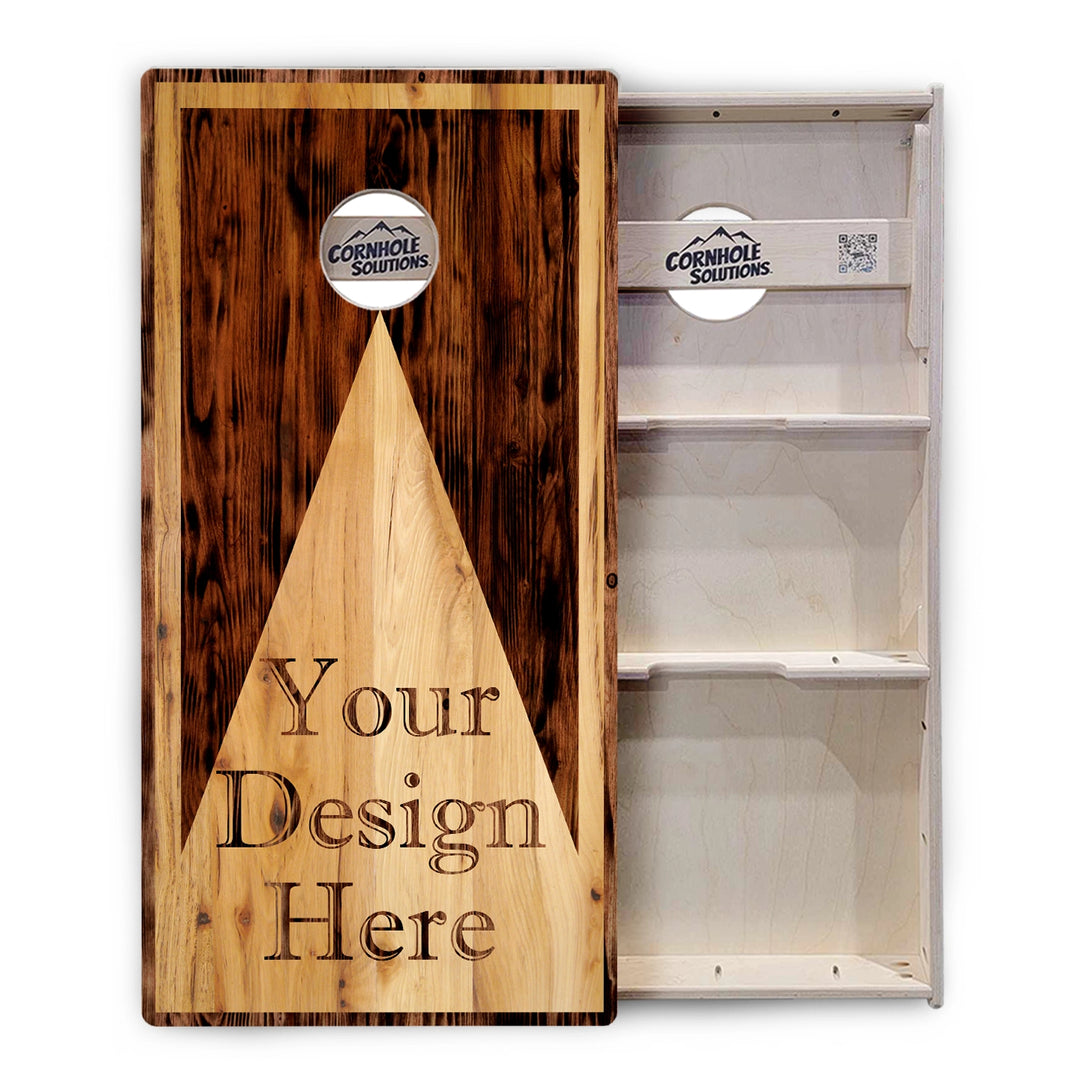 Add Your Logo Wooden Triangle Cornhole Boards – Tournament Series