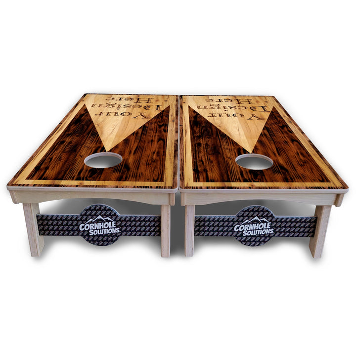Add Your Logo Wooden Triangle Cornhole Boards – Pro Lite or Pro Elite