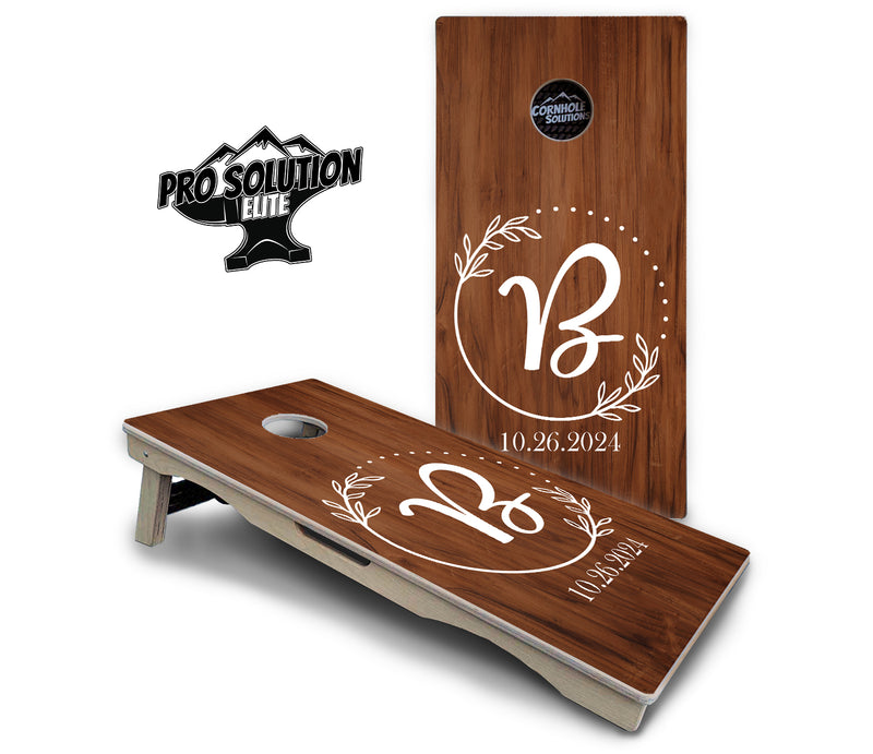 Pro Solution Elite - Laurel Wreath Design - Professional Tournament Cornhole Boards 3/4" Baltic Birch - Zero Bounce Zero Movement Vertical Interlocking Braces for Extra Weight & Stability +Double Thick Legs +Airmail Blocker