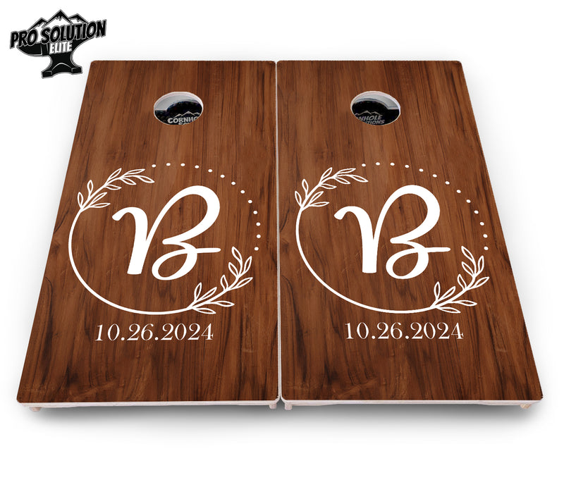 Pro Solution Elite - Laurel Wreath Design - Professional Tournament Cornhole Boards 3/4" Baltic Birch - Zero Bounce Zero Movement Vertical Interlocking Braces for Extra Weight & Stability +Double Thick Legs +Airmail Blocker