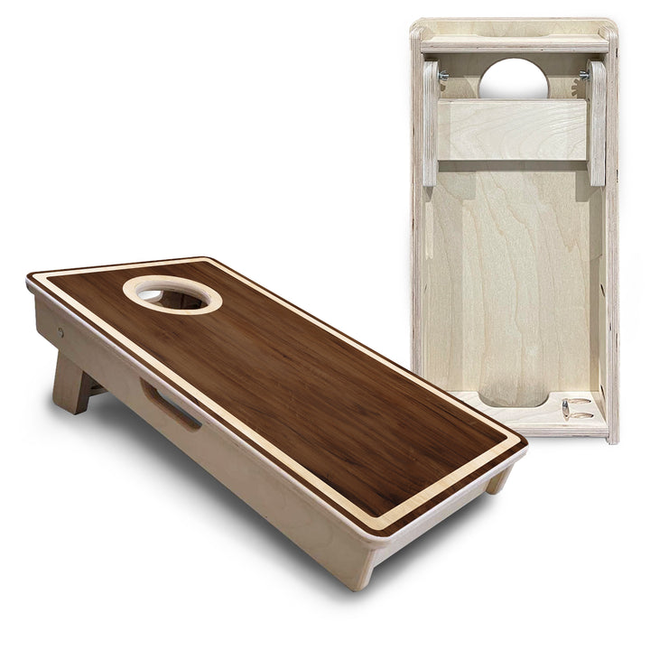 Mini Cornhole Boards - Dark Wood Natural Border