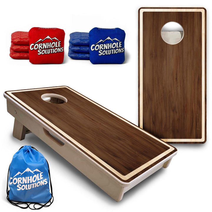 Stained Natural Border - Mini or Vacation Size Cornhole Boards