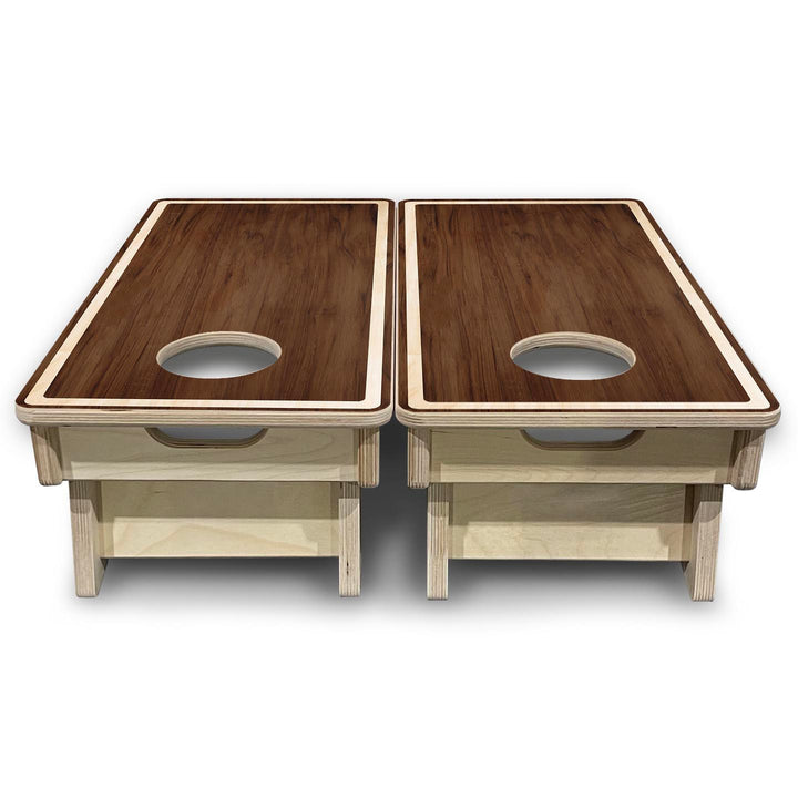 Stained Natural Border - Mini or Vacation Size Cornhole Boards