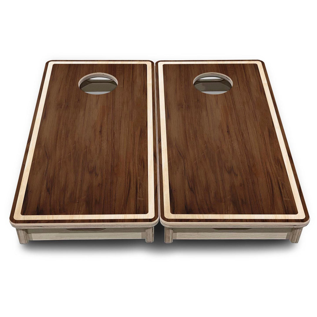 Stained Natural Border - Mini or Vacation Size Cornhole Boards