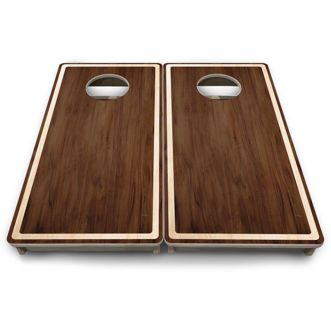 Stained Natural Border - Mini or Vacation Size Cornhole Boards