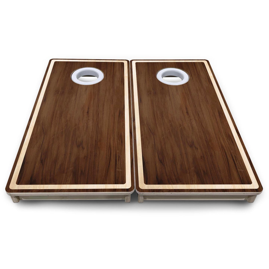 Stained Natural Border - Mini or Vacation Size Cornhole Boards