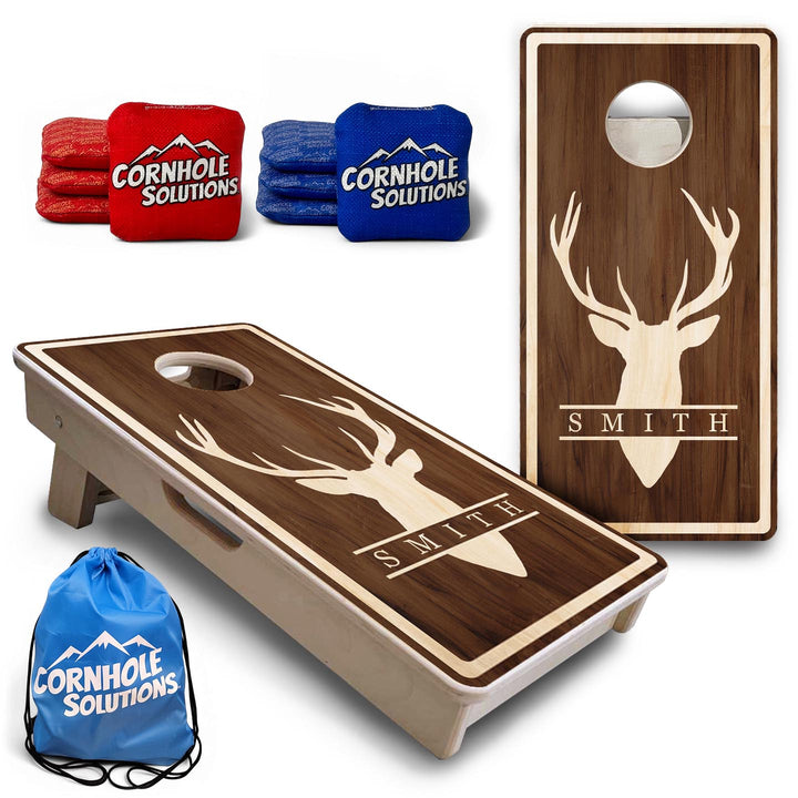 Deer Head Name - Mini or Vacation Size Cornhole Boards (Semi Custom)