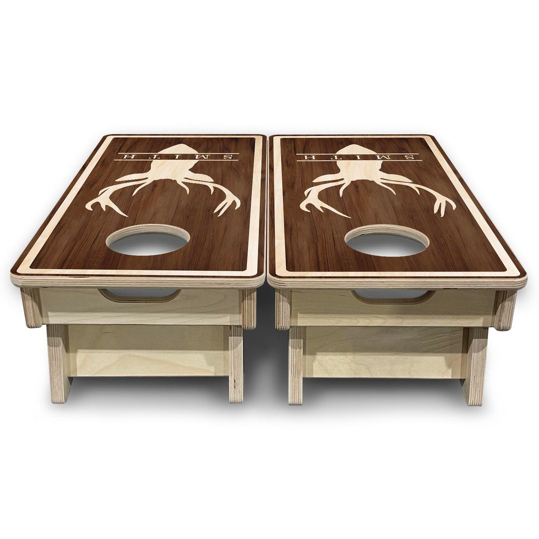 Deer Head Name - Mini or Vacation Size Cornhole Boards (Semi Custom)