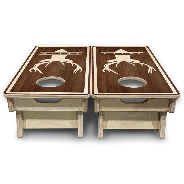 Deer Head Name - Mini or Vacation Size Cornhole Boards (Semi Custom)