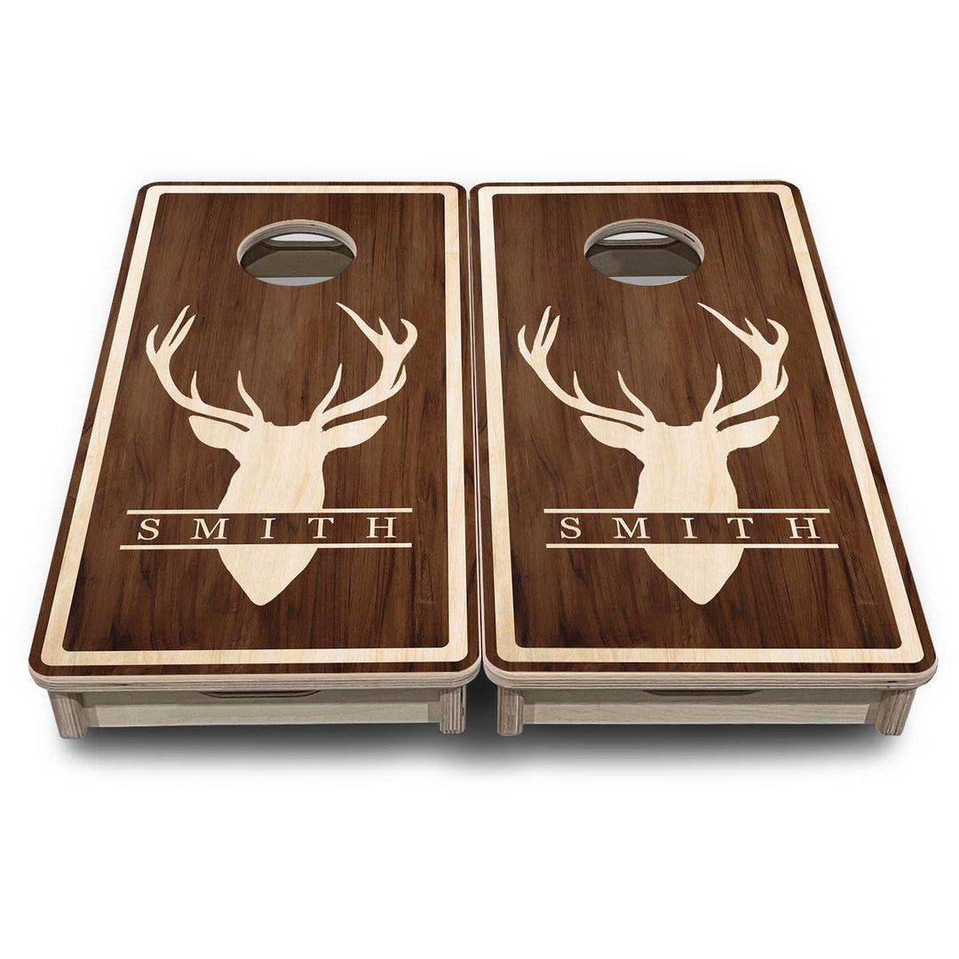 Deer Head Name - Mini or Vacation Size Cornhole Boards (Semi Custom)
