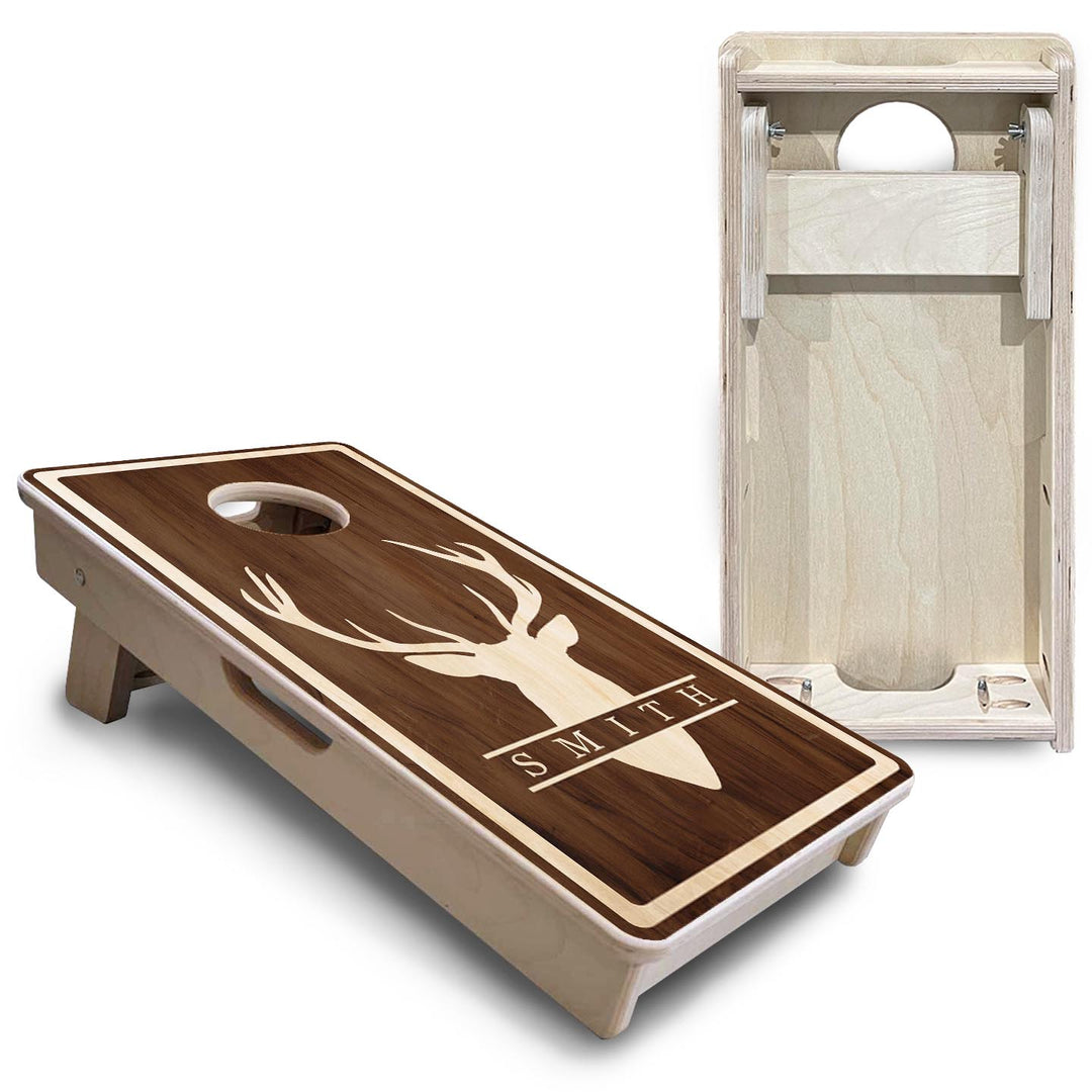 Deer Head Name - Mini or Vacation Size Cornhole Boards (Semi Custom)