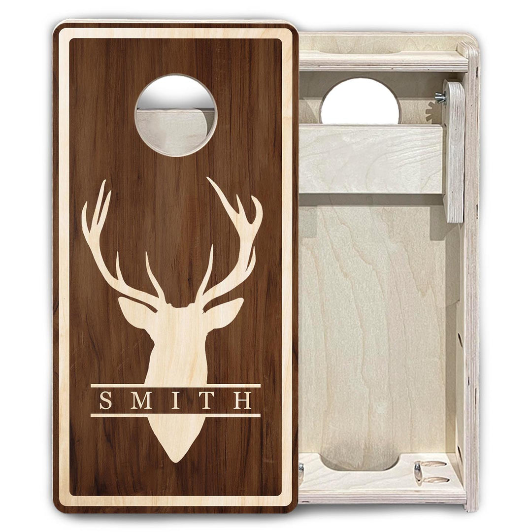 Deer Head Name - Mini or Vacation Size Cornhole Boards (Semi Custom)