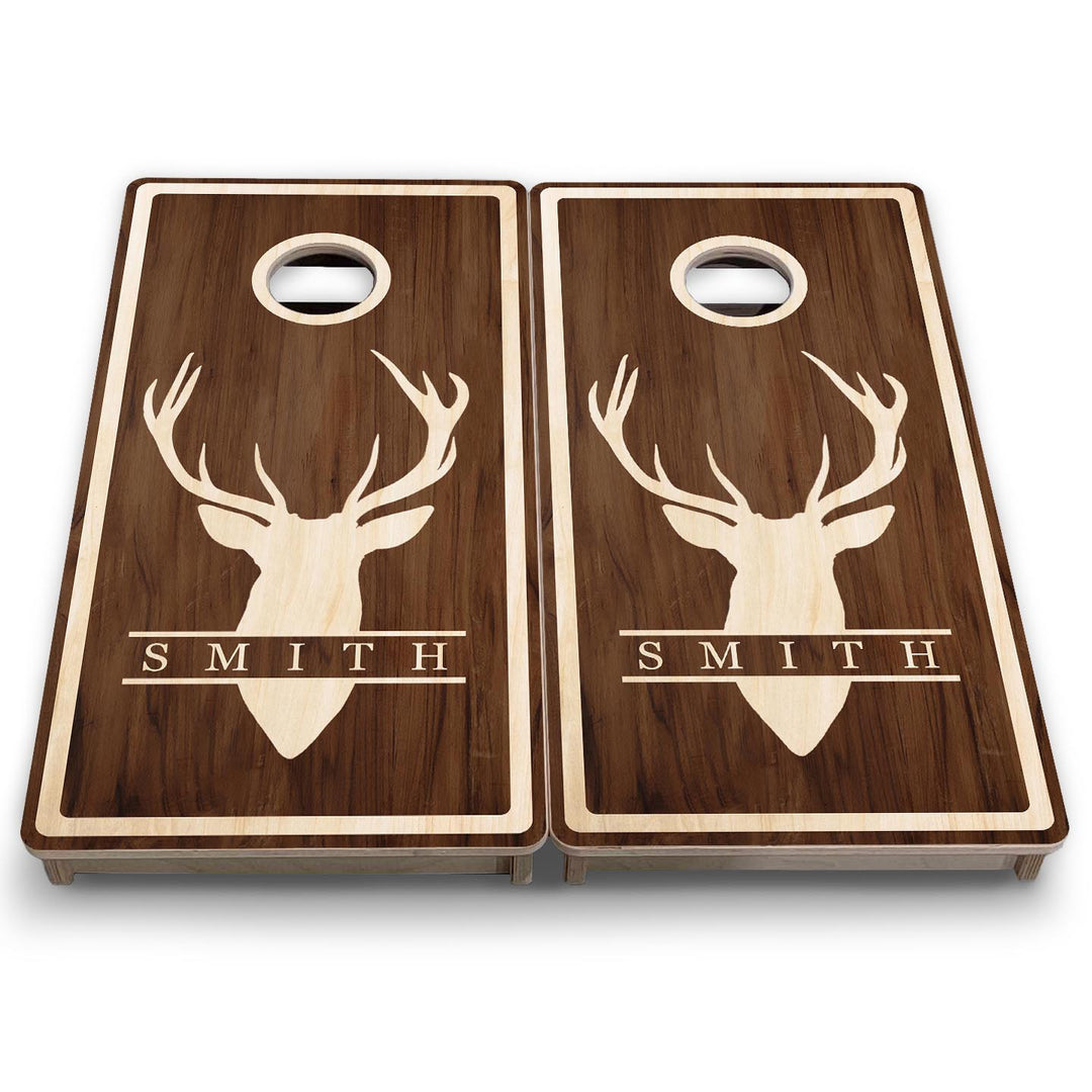 Deer Head Name - Mini or Vacation Size Cornhole Boards (Semi Custom)