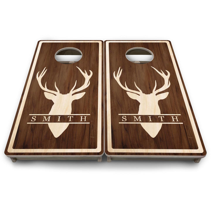 Deer Head Name - Mini or Vacation Size Cornhole Boards (Semi Custom)