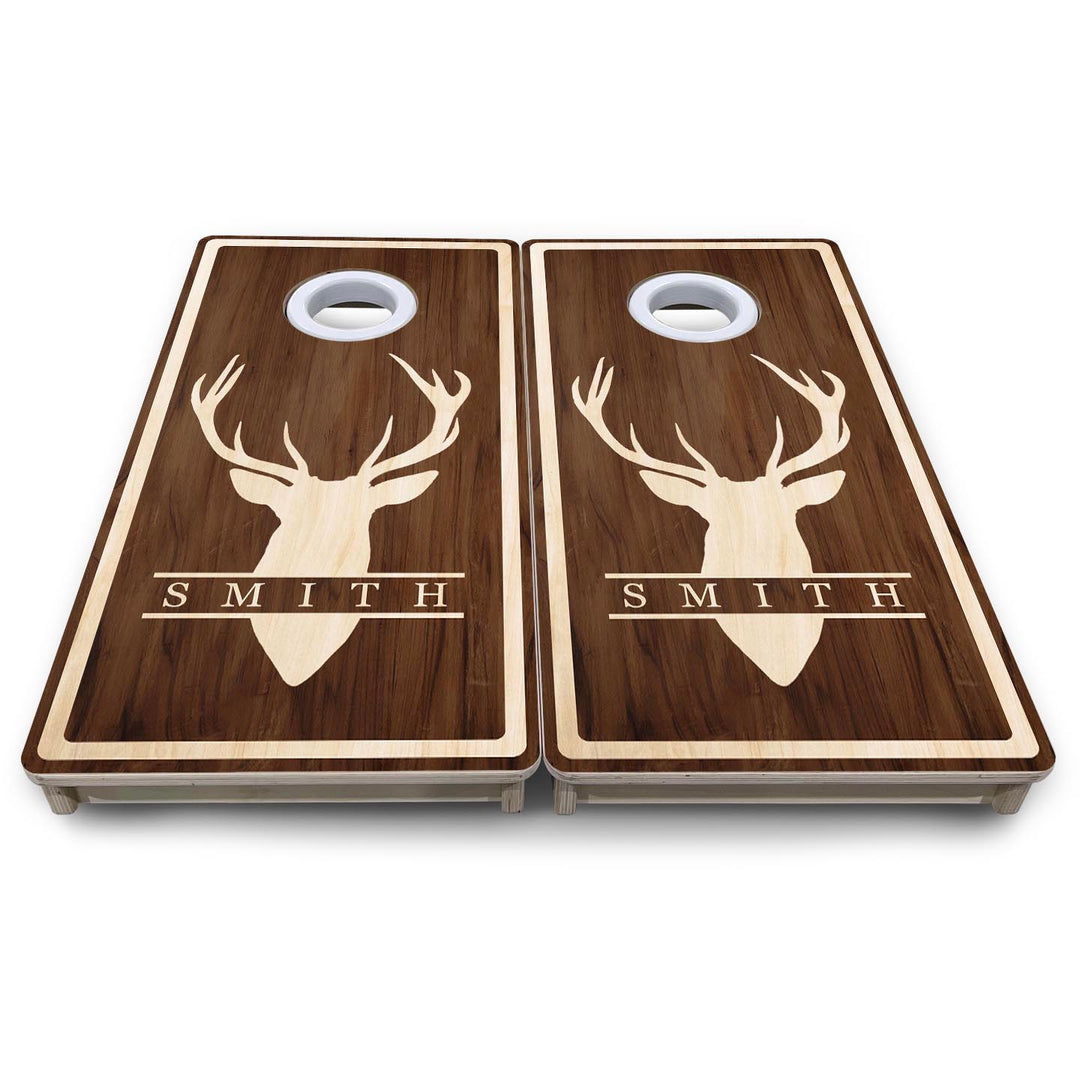 Deer Head Name - Mini or Vacation Size Cornhole Boards (Semi Custom)
