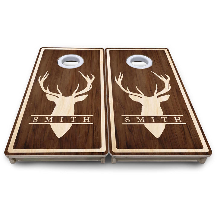 Deer Head Name - Mini or Vacation Size Cornhole Boards (Semi Custom)