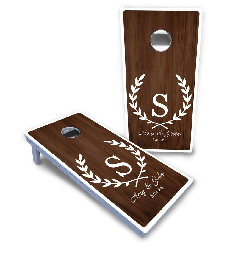 Waterproof - Open Laurel - All Weather Boards "Outdoor Solution" 18mm(3/4")Direct UV Printed - Regulation 2' by 4' Cornhole Boards (Set of 2 Boards) Double Thick Legs, with Leg Brace & Dual Support Braces!