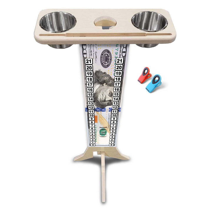 $100 Bill - Score Stand (cups & clips included) Score/Drink Stand