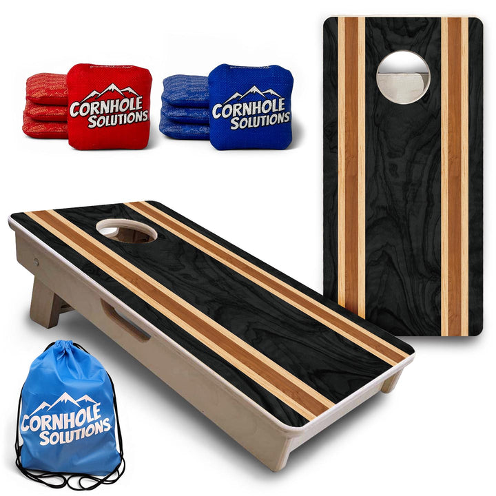 Dark Wood Stripe - Mini or Vacation Size Cornhole Boards