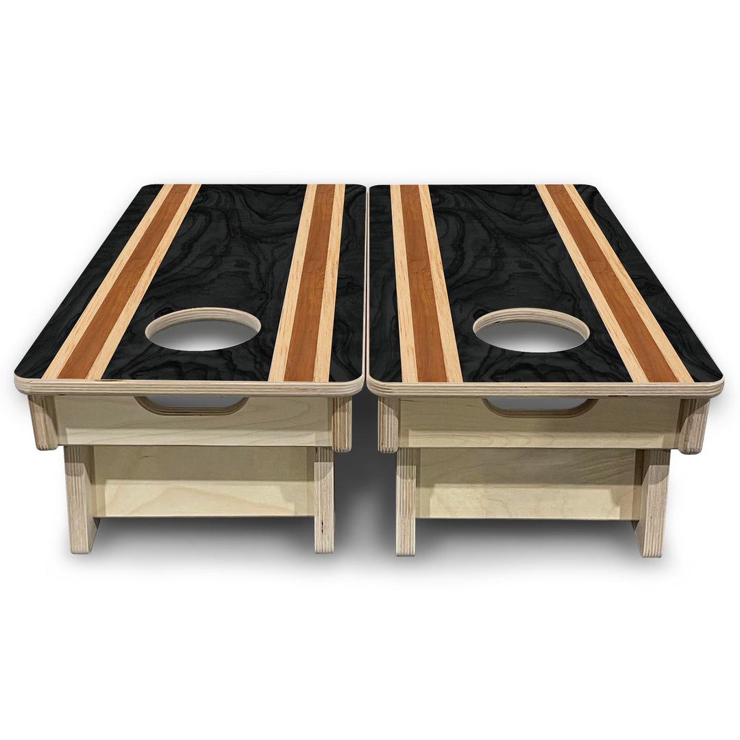 Dark Wood Stripe - Mini or Vacation Size Cornhole Boards