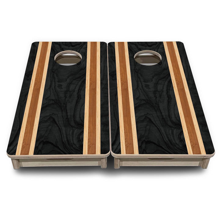 Dark Wood Stripe - Mini or Vacation Size Cornhole Boards