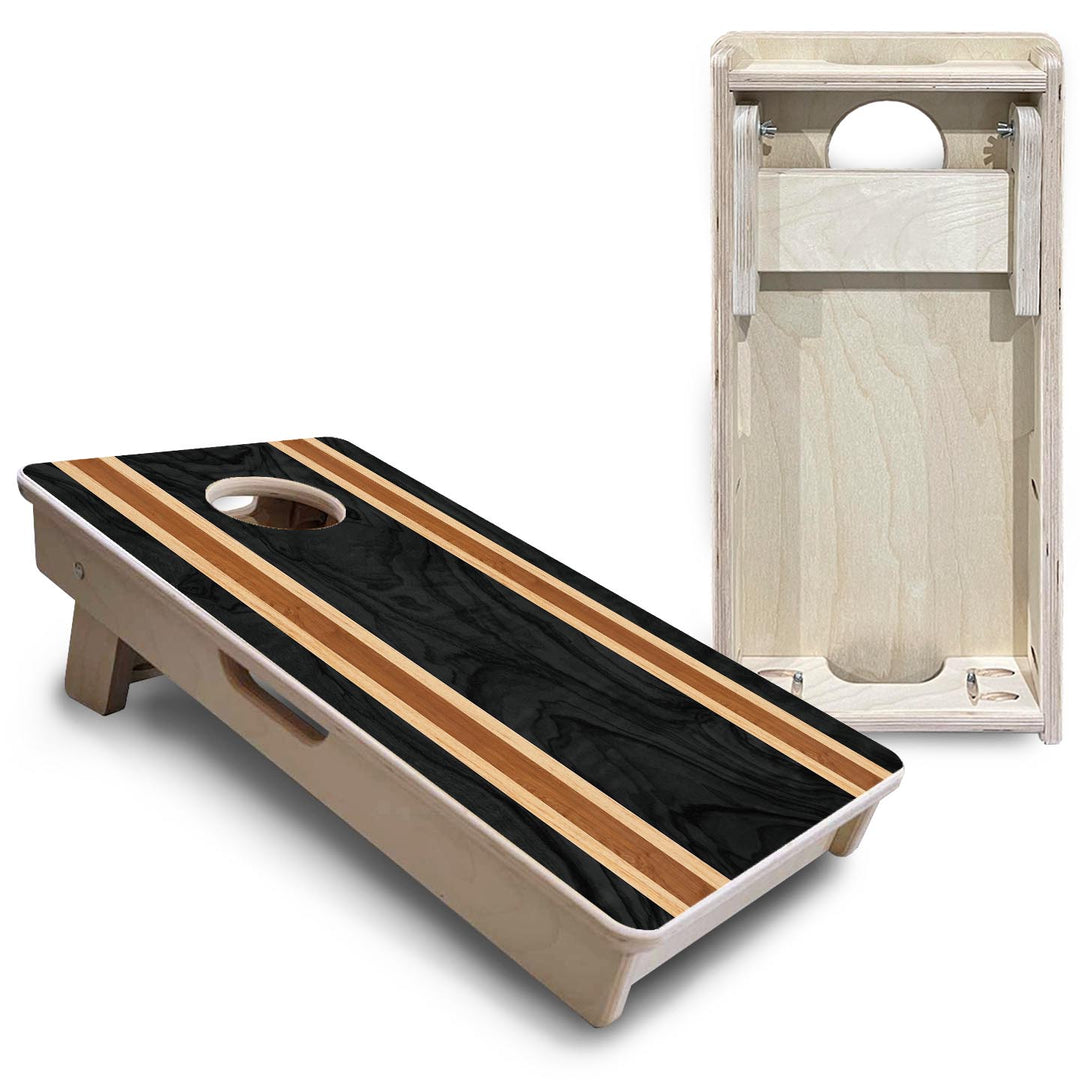 Dark Wood Stripe - Mini or Vacation Size Cornhole Boards