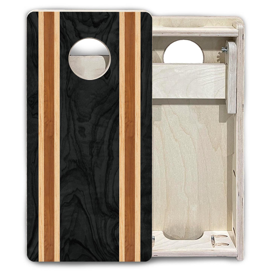 Dark Wood Stripe - Mini or Vacation Size Cornhole Boards