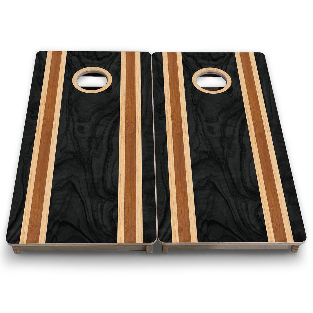 Dark Wood Stripe - Mini or Vacation Size Cornhole Boards
