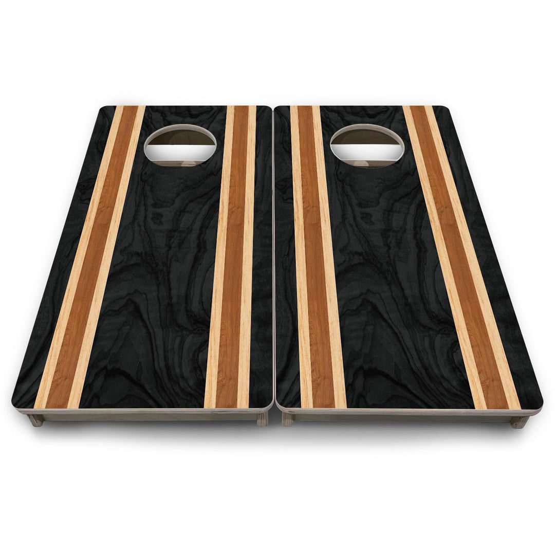 Dark Wood Stripe - Mini or Vacation Size Cornhole Boards